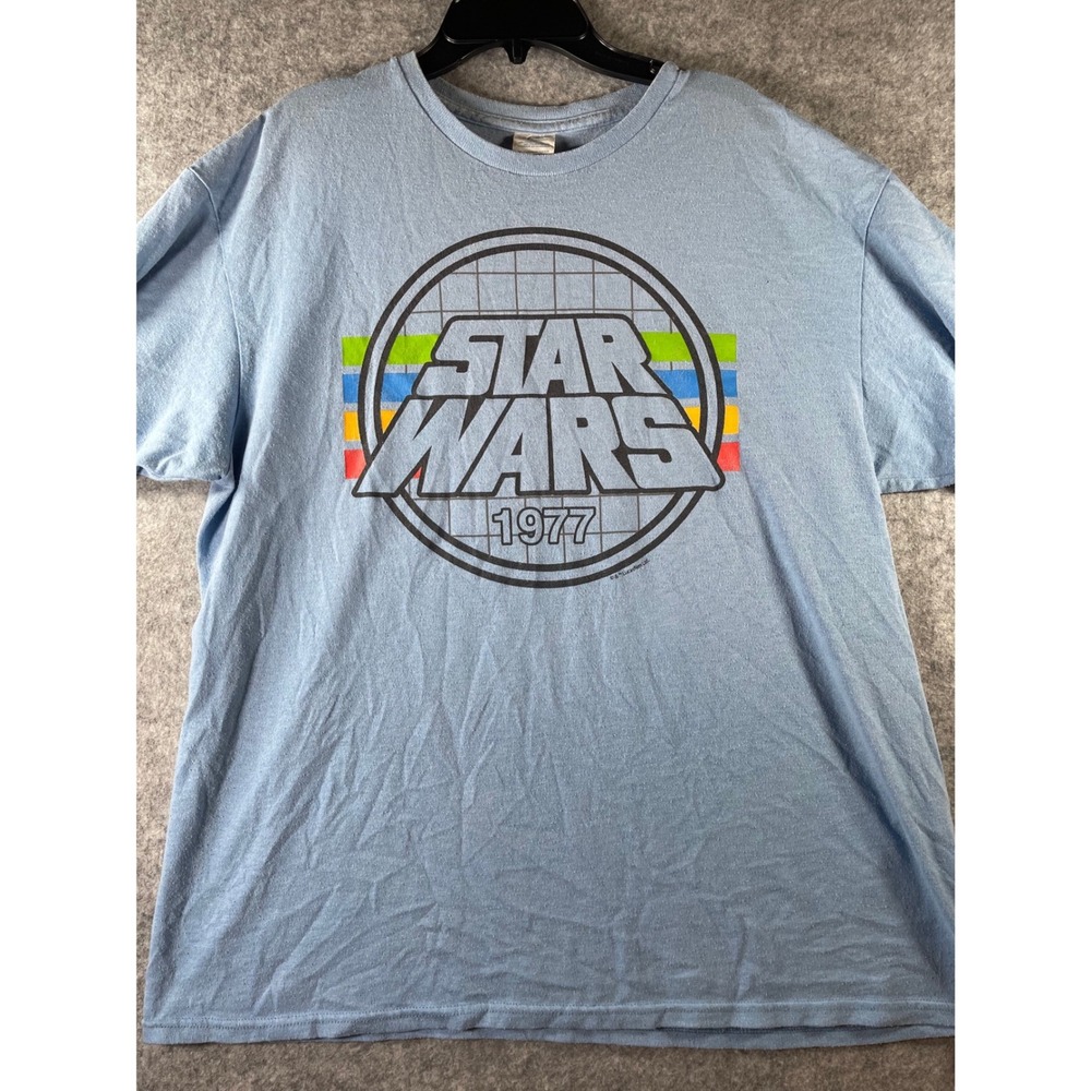 Star Wars 1977 Retro Graphic T-Shirt Mens Large Blue Heather Short Sleeve Tee